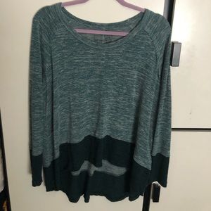 Free People multi forest green long sleeve top